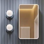 Round corner slim LED lighting mirror cabinet – anti-fog, high-end anodized aluminum frame, home decoration custom - View 2