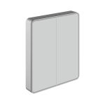 Round corner slim LED lighting mirror cabinet – anti-fog, high-end anodized aluminum frame, home decoration custom - View 4