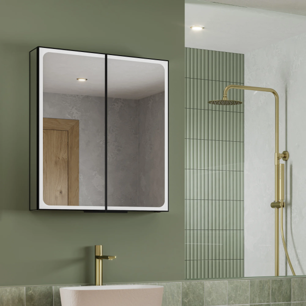 LED Mirror Cabinet with Integrated Night Light & Motion Sensor – Safe for Late-Night Trips