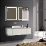 Slim LED Illuminated Mirror Cabinet – Anti-Fog, Aluminum Frame, for Contemporary Bathrooms - View 3