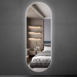 HD wall mounted full length mirror with hidden LED lighting simple wall mirror - View 1