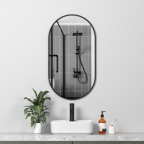 Black frame bathroom mirror, personalized runway mirror, modern makeup mirror, bathroom wall mirror, easy to install