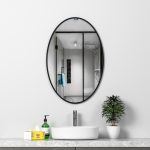 Oval sanitary mirror, modern vanity mirror, bathroom wall mirror, easy to install - View 1