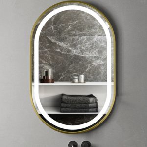 Modern LED Bathroom Mirror, Optional Bluetooth Audio, Hand-Swipe Sensor, Front & Backlit, UL Listed