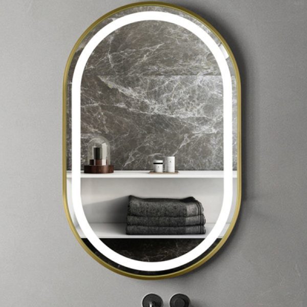 Modern LED Bathroom Mirror, Optional Bluetooth Audio, Hand-Swipe Sensor, Front & Backlit, UL Listed