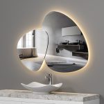 Bathroom Mirror with Built-In LED Lights，Teardrop-shaped mirror - View 1
