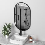 Black frame bathroom mirror, personalized runway mirror, modern makeup mirror, bathroom wall mirror, easy to install - View 3