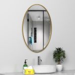 Oval sanitary mirror, modern vanity mirror, bathroom wall mirror, easy to install - View 3