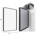 Black bathroom mirror, wall-mounted, aluminum alloy frame, tempered lens not too strong, easy to install, customizable - View 4