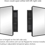 Recessed Medicine Cabinet Mirror – Flush Mount, Shaver Socket, Adjustable Glass Shelves - View 4