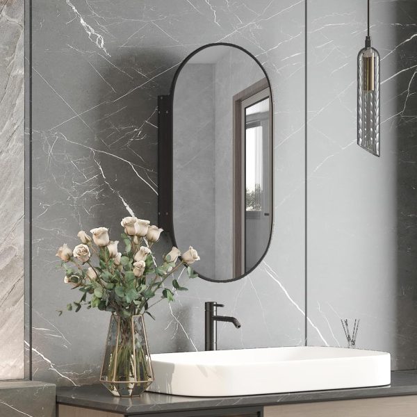 Recessed LED Medicine Cabinet Mirror – Flush Mount Built-In Look with Ample Storage