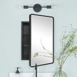 Built-in medicine cabinet mirror – flush-mount and surface-mount, adjustable hardware shelf, built-in shaver plug - View 1