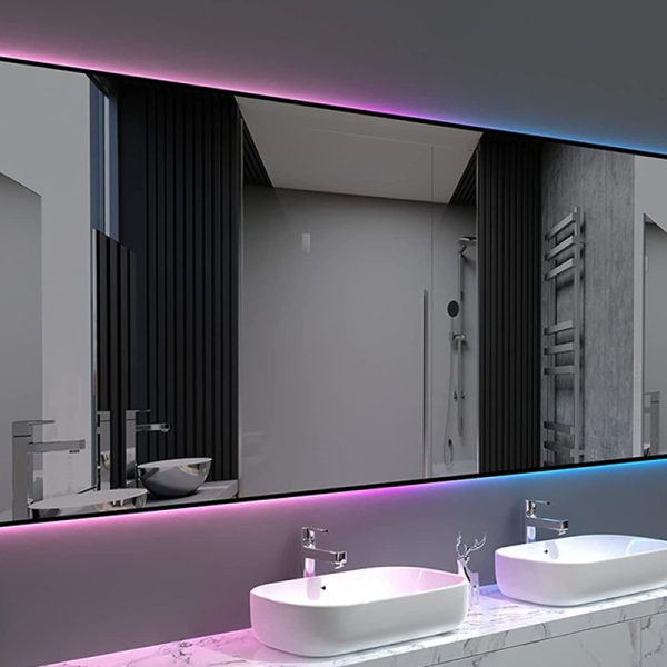 Dimmable Backlit Bathroom Mirror with Bluetooth Speaker – Create a Relaxing Ambience