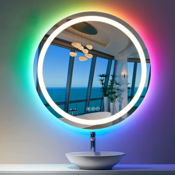 Round LED Bathroom Mirror with IP44 Waterproof Rating – Ideal for Modern & Spa-Like Bathrooms