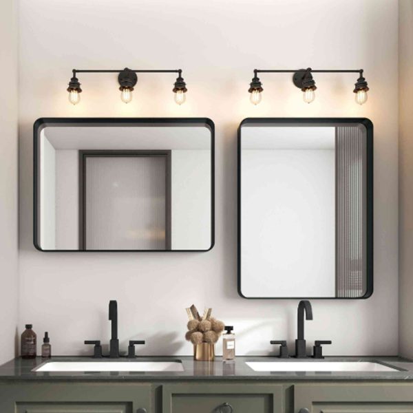 Wall-mounted bathroom mirror – black frame, aluminum alloy, simple and stylish, easy to install