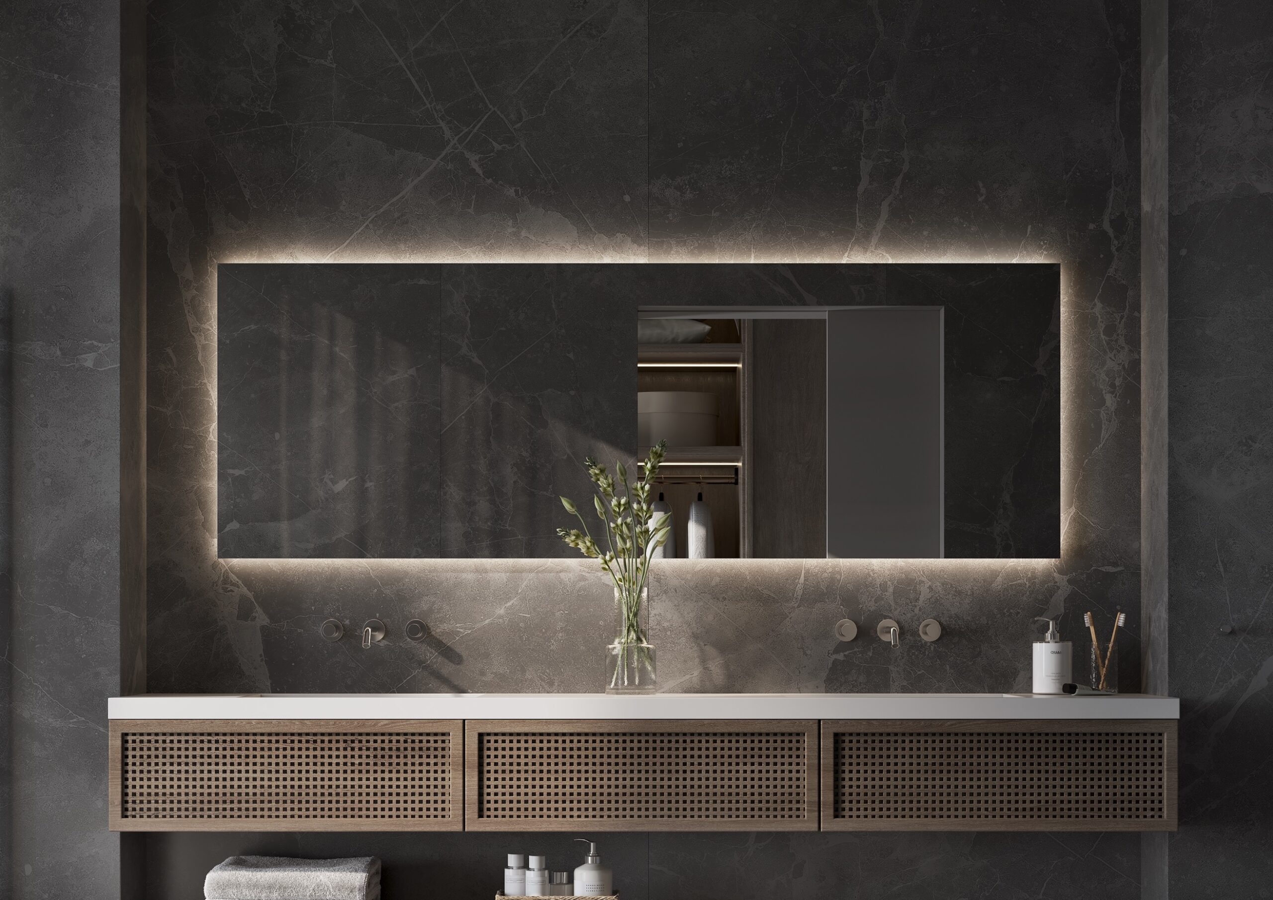 LED Mirror with USB Charging Port & Defogger