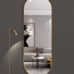 Decorative Arched Full Length Mirror – Boho/Scandinavian Style Floor Mirror for Hallway - View 3