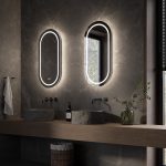 Simple Wall-Mounted Mirror with Soft LED Light - View 2