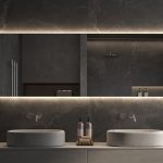 Bathroom Mirror with Shelf & LED Lighting - View 1