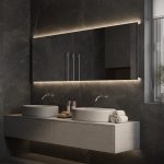 Bathroom Mirror with Shelf & LED Lighting - View 2