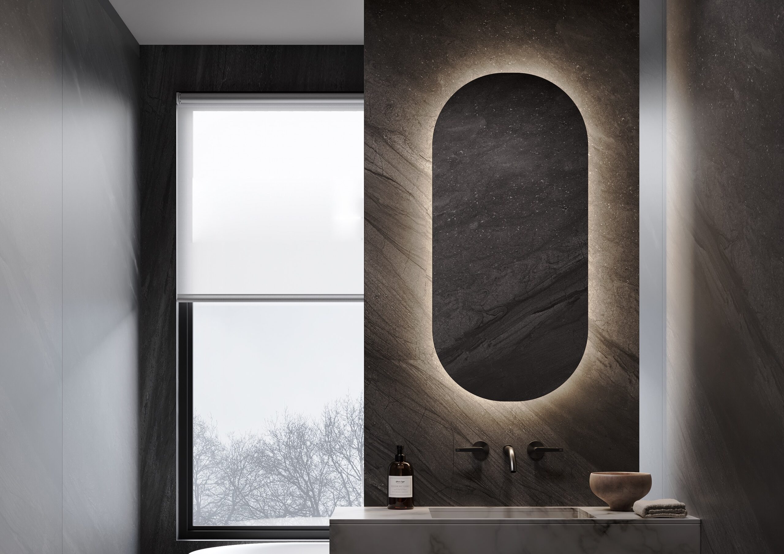 Smart Bathroom Mirror, LED Lights with Bluetooth Speaker Option, Touchless Sensor, Anti-Fog, Custom Sizes