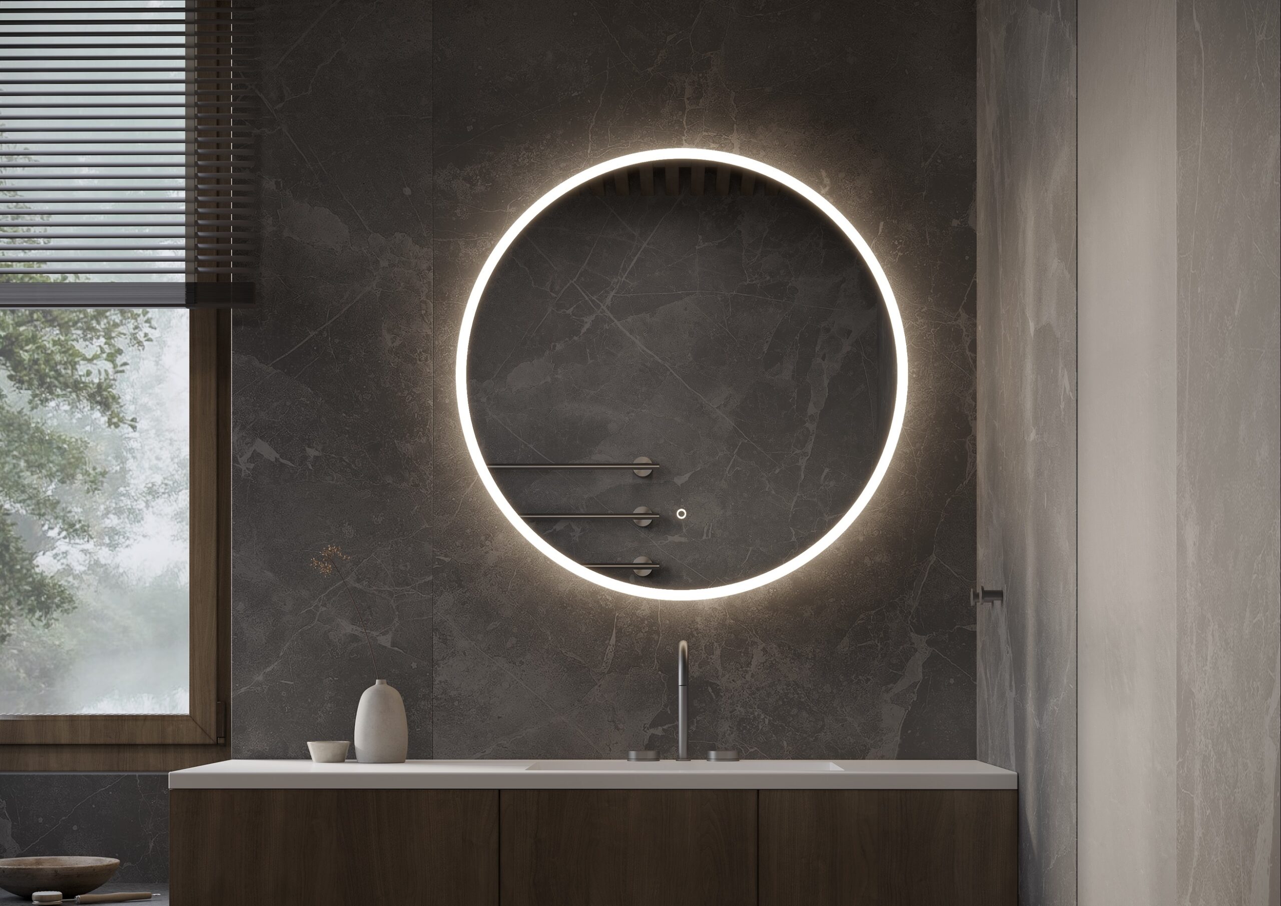 LED Bathroom Mirror, Anti-Fog, Dimmable, Add Bluetooth Speaker, Touchless On/Off, Customizable Size
