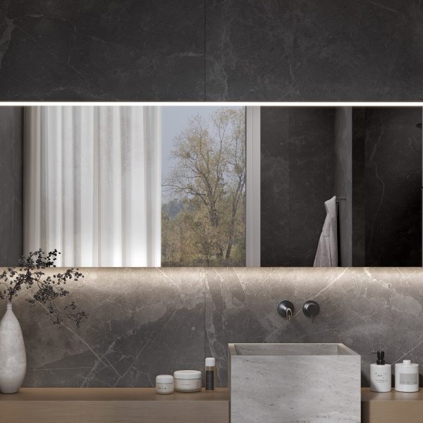 Espejo para Baño con Almacenamiento y Luz LED