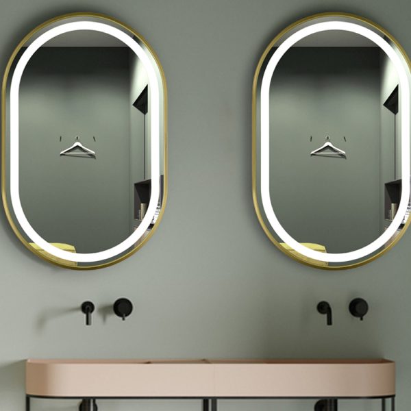Runway bathroom mirror with light，High-Tech Smart Mirror for Modern Bathrooms