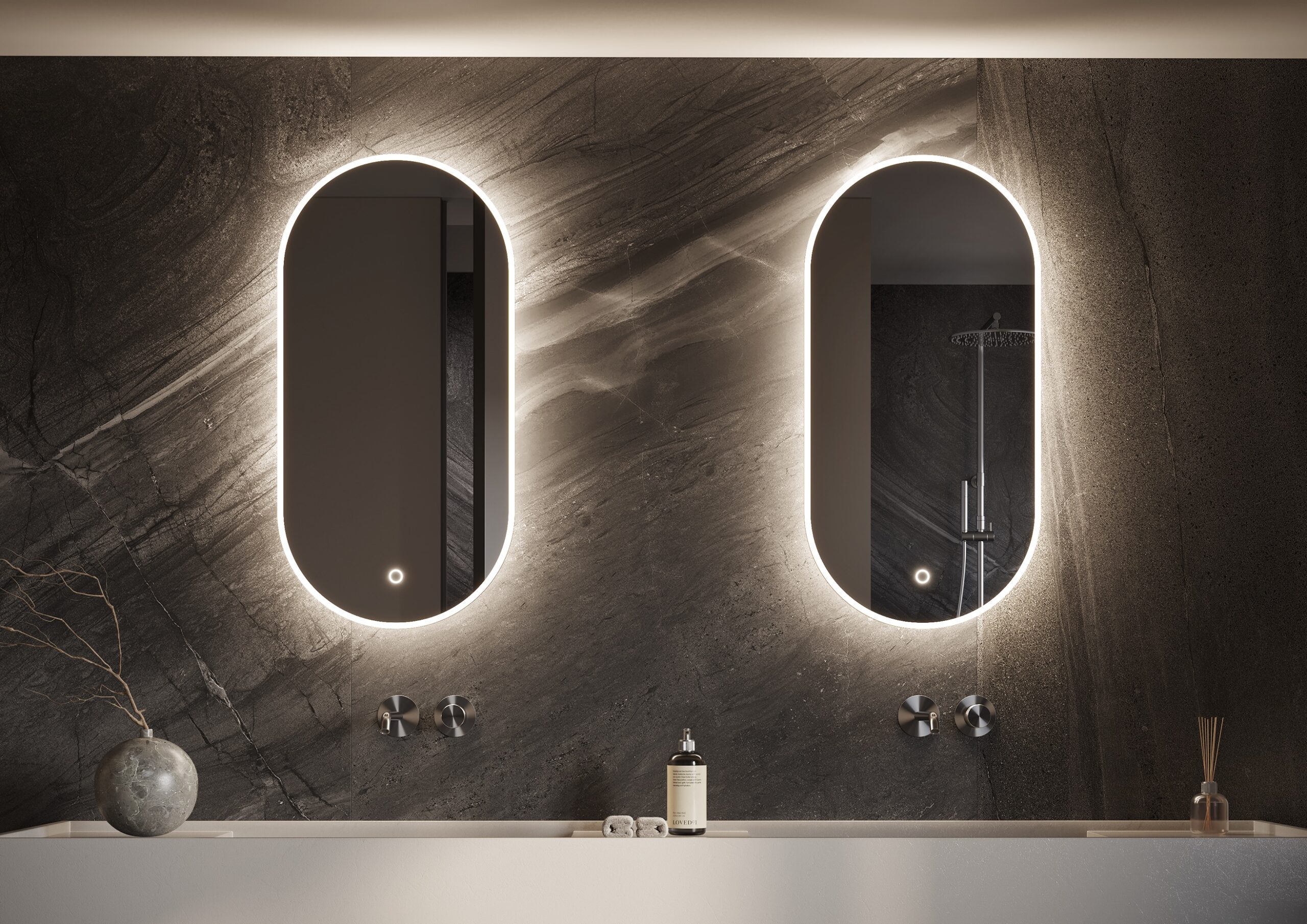 LED Vanity Mirror with Optional Bluetooth, Hand-Swipe Activation, Front & Backlit, Anti-Fog, Easy Mount