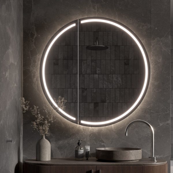 LED Bathroom Mirror with Lights, Bluetooth Compatible, Touchless On/Off, Anti-Fog, Dimmable, UL Listed