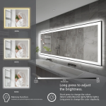 Square LED Bathroom Mirror with Frame，Bluetooth Bathroom Mirror with Speaker & LED Lights - View 3