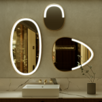 Stainless Steel Custom Bathroom Mirror-Anti-fog Bathroom Mirror with LED Lighting - View 1