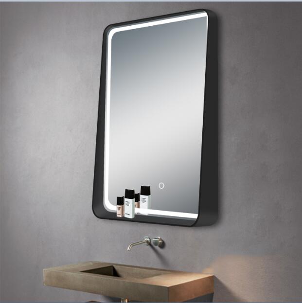 Modern LED Mirror for Bathroom, Add-On Bluetooth Audio, Hand-Swipe Sensor, Customizable Size