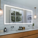 Dimmable Backlit Bathroom Mirror with Bluetooth Speaker – Create a Relaxing Ambience - View 2