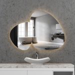 Bathroom Mirror with Built-In LED Lights，Teardrop-shaped mirror - View 2