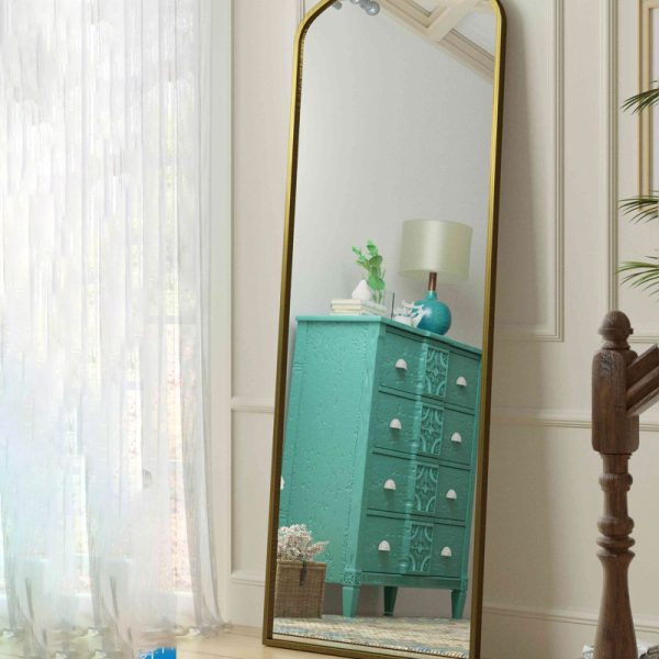 Full-length makeup mirror with aluminum frame and shatterproof lens